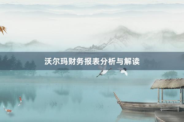 沃尔玛财务报表分析与解读