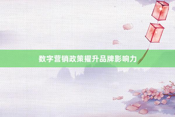 数字营销政策擢升品牌影响力